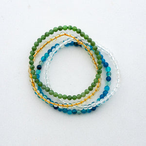 Virgo Zodiac Energy Stone Stack of 4 Bracelet