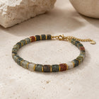 African Bloodstone Bracelet with Golden Hematite - Natural Courage Bracelet