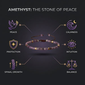 Amethyst Natural Stone Bracelet for Peace, Protection, and Spiritual Growth