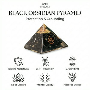 Black Obsidian Pyramid – Protection, Grounding & Negative Energy Blocker