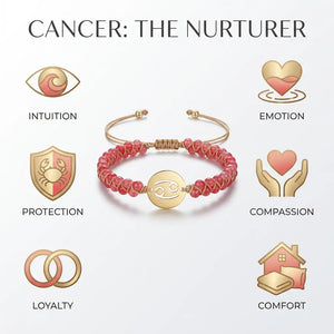 Cancer Zodiac Symbol Sign Energy Stone Bracelet
