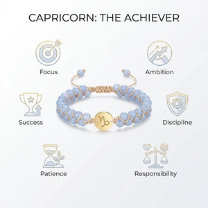 Pisces Zodiac Symbol Sign Energy Stone Bracelet