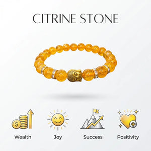Citrine Natural Stone Buddha Bracelet