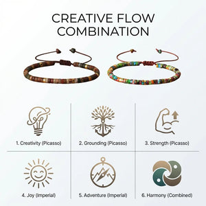 Creative Flow Couple Combo - Picasso Jasper & Multi Imperial Bracelet