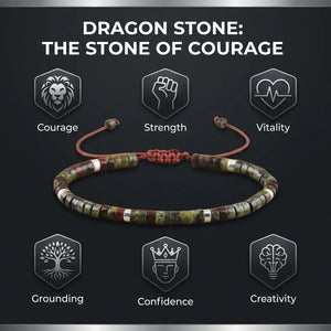 Dragon Bloodstone Natural Stone Bracelet for Courage, Strength, and Vitality