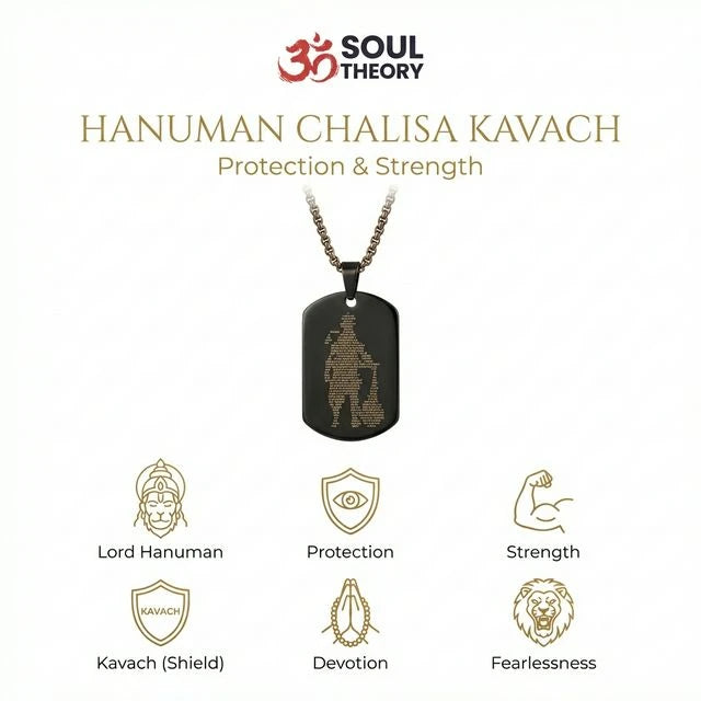 Hanuman Chalisa Kavach Necklace (Black)