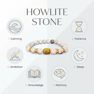 Howlite Natural Stone Buddha Bracelet