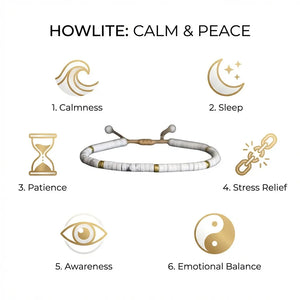 Howlite Natural Stone Bracelet – For Calmness, Healing, and Positive Energy
