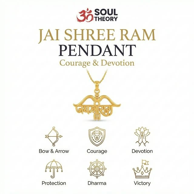 Jai Shree Ram Pendant With Chain Gold Plated