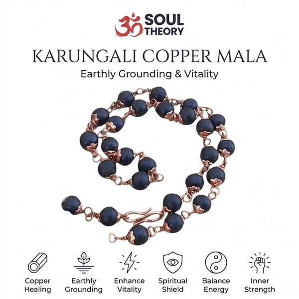 Karungali Copper Malai Necklace — worn on wrist