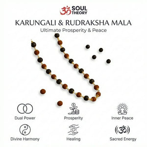Karungali Rudraksha Malai Gold Silver Cap Plated Necklace — worn on wrist