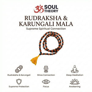 Original Rudraksha Karungali Mala - 108 + 1 Beads — worn on wrist