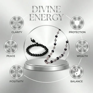 Karungali Ebony Wood Bracelet x Karungali OM Silver Cap Malai Combo