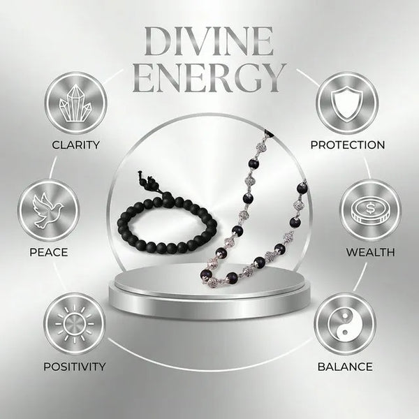 Karungali Ebony Wood Bracelet x Karungali OM Silver Cap Malai Combo