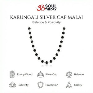 Karungali Malai Silver Cap Plated Necklace