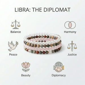 Libra Zodiac Energy Stone Stack of 4 Bracelet