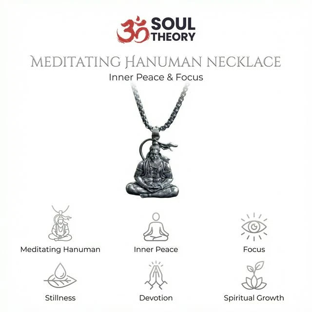 Meditating Hanuman Ji Pendant Necklace