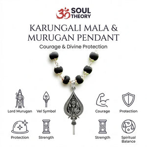 Murugan Raja Alangaram Vel Karungali Malai Silver Cap