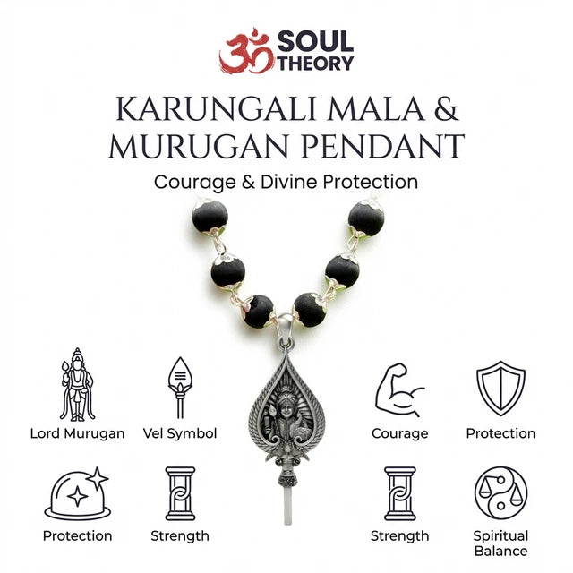 Murugan Raja Alangaram Vel Karungali Malai Silver Cap