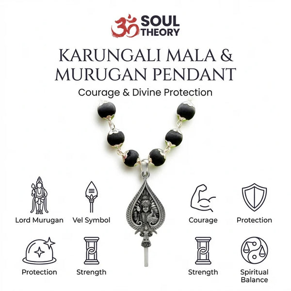 Murugan Raja Alangaram Vel Karungali Malai Silver Cap