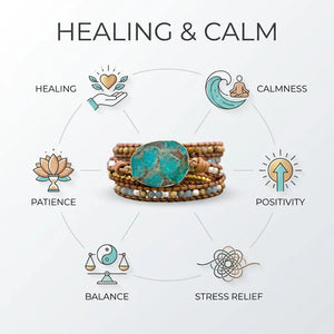 Healing Ocean Jasper Stone Wrap Bracelet