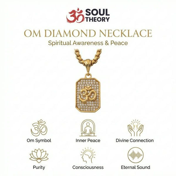 Om Diamond Pendant Necklace — worn on wrist