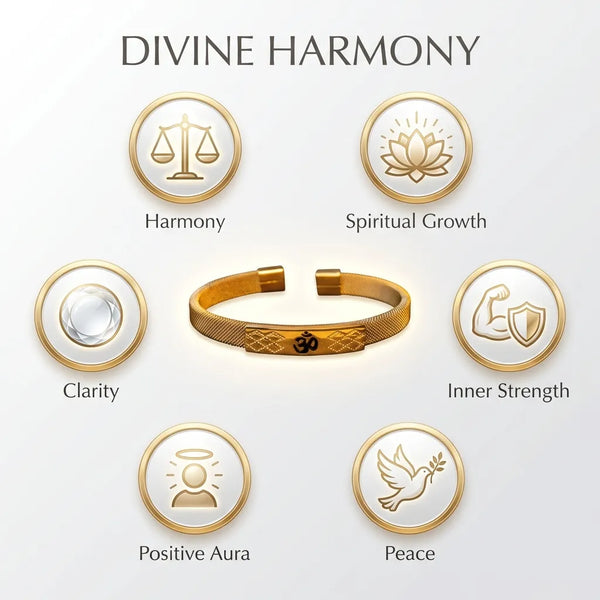 Om Kada Bracelet Premium (IGP Gold Plating) — worn on wrist