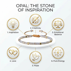 Opal Natural Stone Bracelet for Inspiration, Emotional Balance, and Creativity