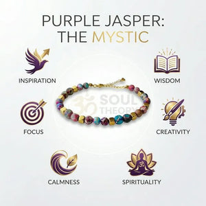 Purple Jasper Stainless Steel Natural Stone Bracelet