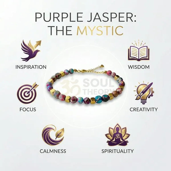 Purple Jasper Stainless Steel Natural Stone Bracelet