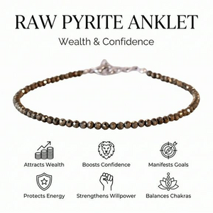 Raw Pyrite Anklet - Wealth | Confidence | Good Fortune