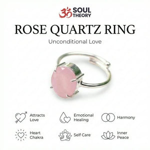 Natural Rose Quartz Stone Ring