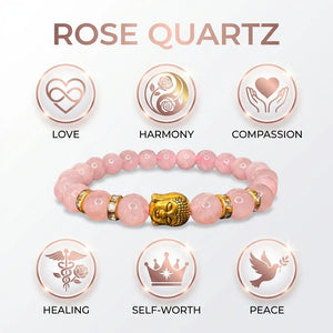 Rose Quartz Natural Stone Buddha Bracelet