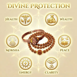 7 Mukhi Nepali Copper Bracelet x 7 Mukhi Om Sree Energy Mala Nepali Rudraksh Combo