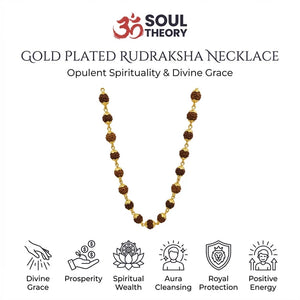 Gold Plated Rudraksha Necklace Mala