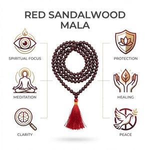Original Red Sandalwood (Chandan) Mala 108 Beads