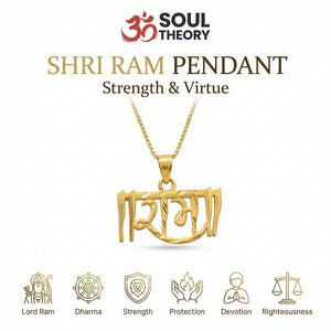 Shri Ram Pendant With Chain Gold Plated - detail view