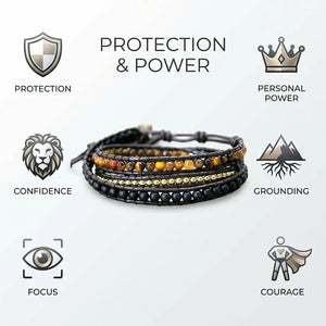 Tiger Eye Triple Layer Protection Wrap Bracelet