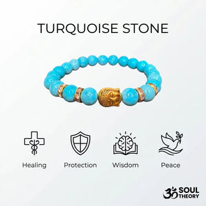 Turquoise Natural Buddha Stone Bracelet