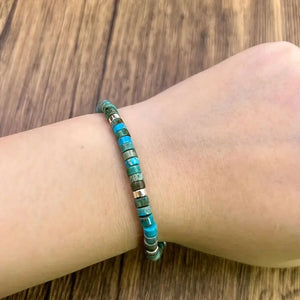 Blue imperial Jasper Natural Stone Bracelet For Stress Relief, Protection, and Spiritual Growth