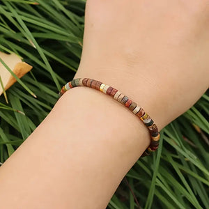 Picasso Jasper Natural Stone Bracelet For Creativity, Stress Relief, and Protection