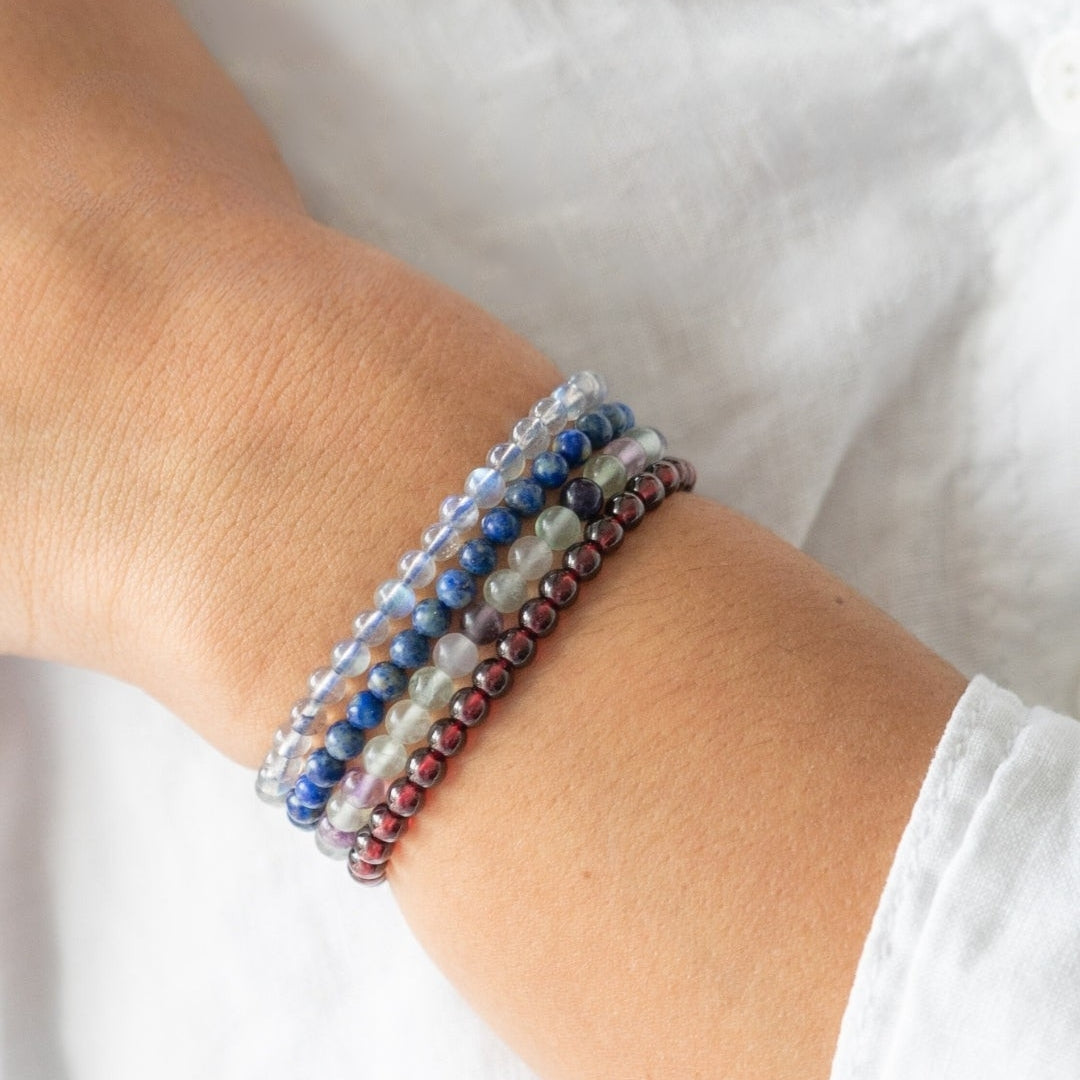 Capricorn Zodiac Energy Stone Stack of 4 Bracelet