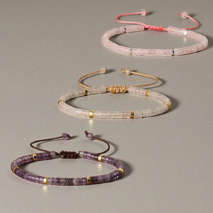 Rose Quartz x Amethyst x Clear Quartz Manifestation Power Bracelet Combo