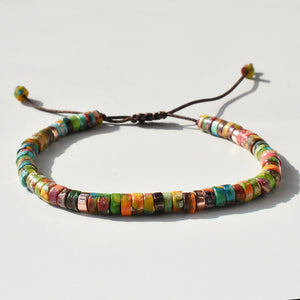Multi-Imperial Jasper Natural Stone Bracelet For Balance, Protection, and Spiritual Growth
