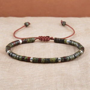 Dragon Bloodstone Natural Stone Bracelet for Courage, Strength, and Vitality