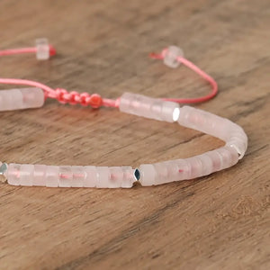 Rose Quartz Natural Stone Bracelet for Love, Compassion, and Emotional Healing