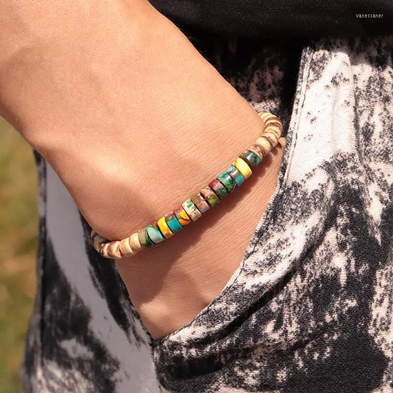 Multi-Imperial Jasper Natural Stone Bracelet For Balance, Protection, and Spiritual Growth