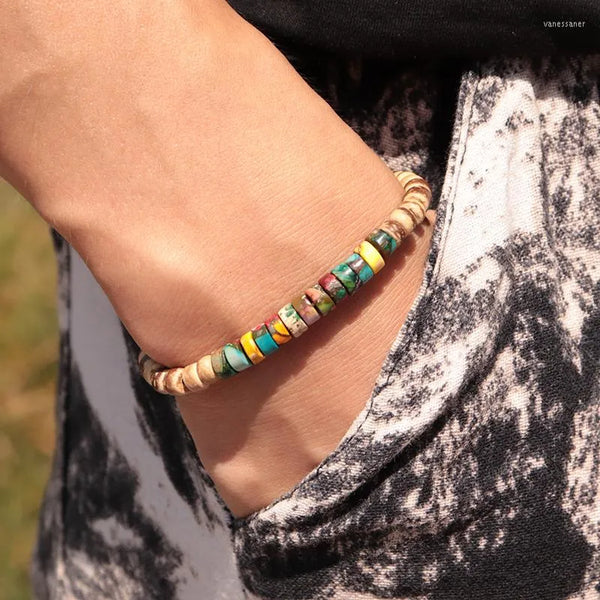 Multi-Imperial Jasper Natural Stone Bracelet For Balance, Protection, and Spiritual Growth
