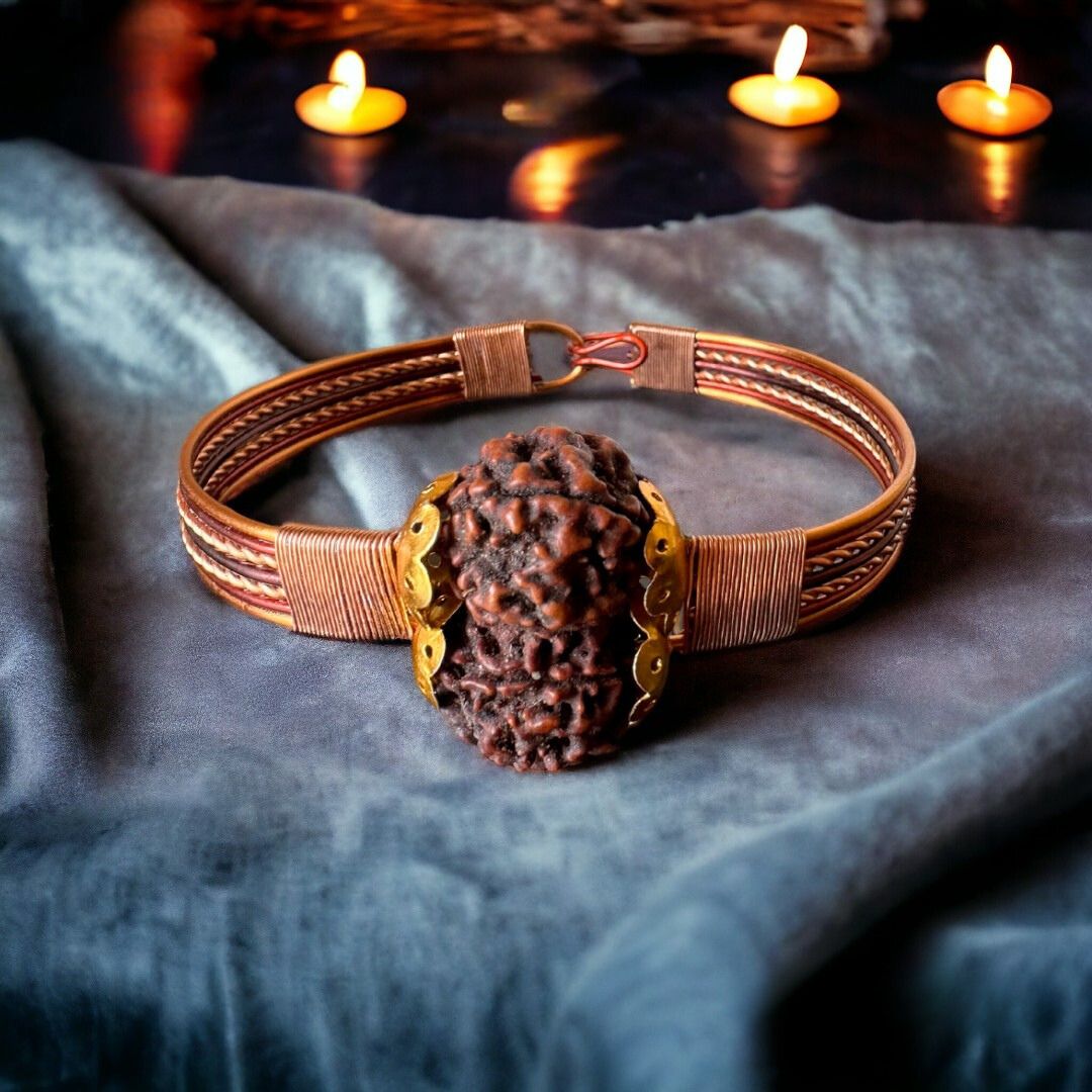 Gauri Shankar Original Pure Copper Rudraksha Bracelet