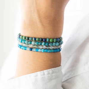 Gemini Zodiac Energy Stone Stack of 4 Bracelet